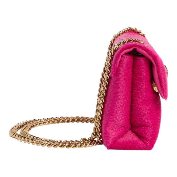 Kurt Geiger Vibrant Pink Shoulder Bag with Gold Chain - Picture 11 of 16